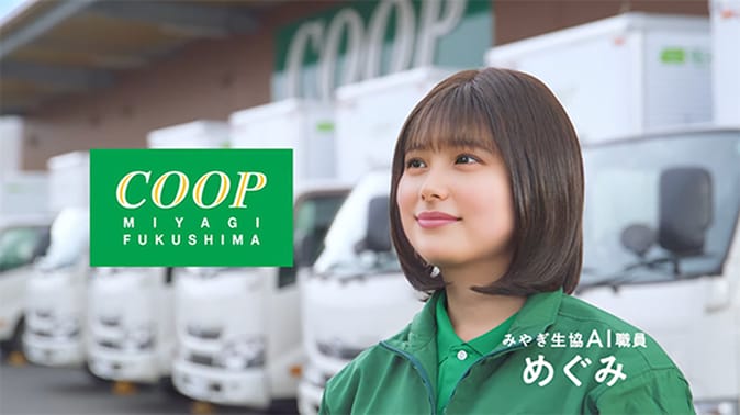 コープ東北 TVCM「みやぎ生協・コープふくしまAI職員めぐみCM」のサムネイル